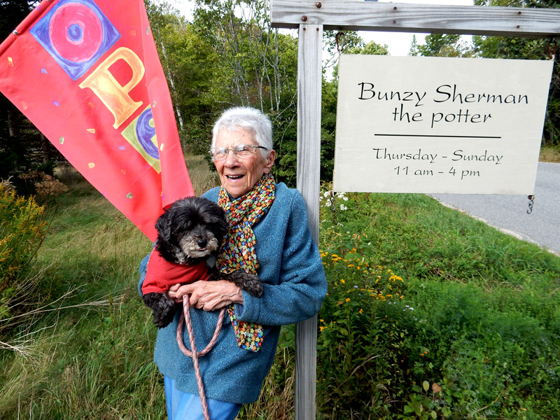 Bunzy Sherman at her studio, Deer Isle, Maine. Photograph by Barbara Toole.