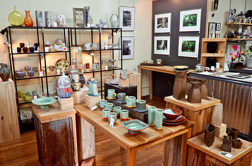 Interior of gallery, showing artist’s work and space. Photograph by Glenn Josey.