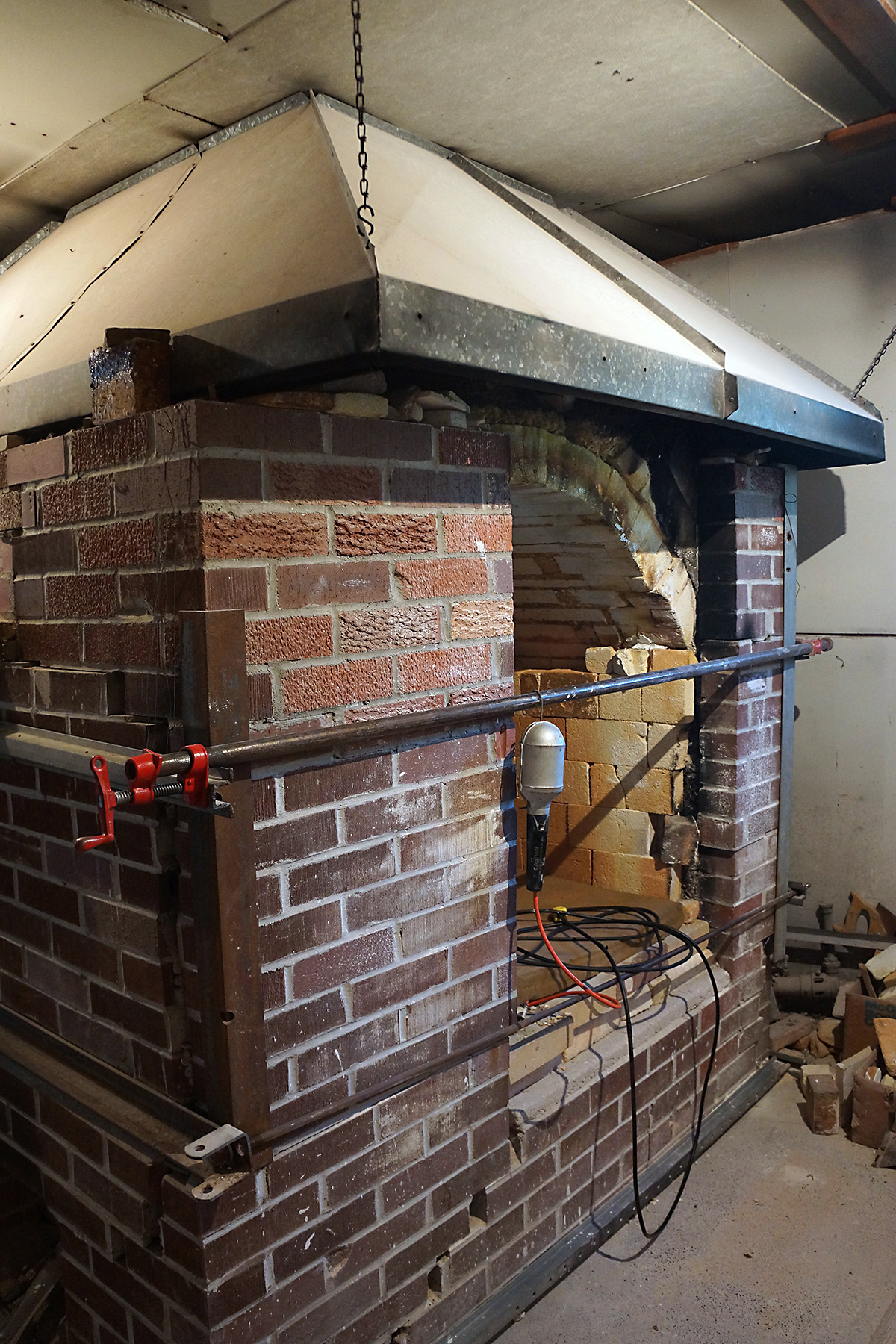 Harlan House&#039;s 41 year old gas kiln. Photo by author.