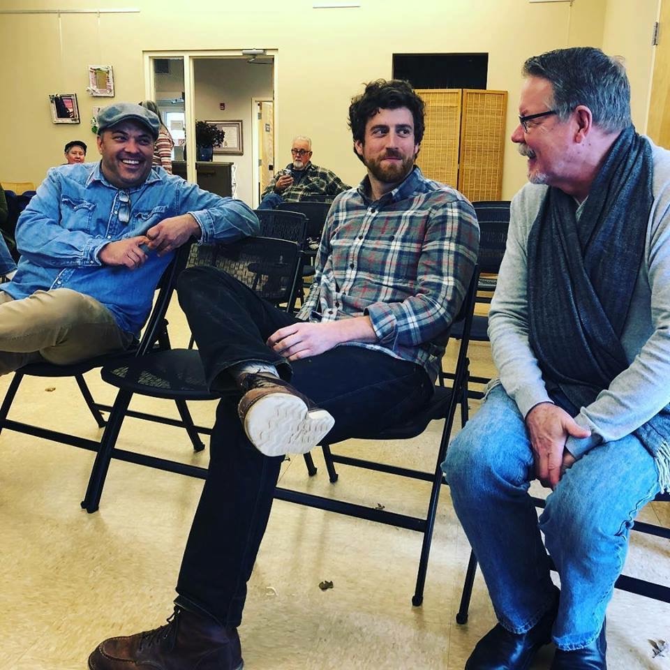 L to R: Seth Rainville, Stuart Gair, Mark Burns at Falmouth Arts Center, Falmouth, Massachusetts, 2017.