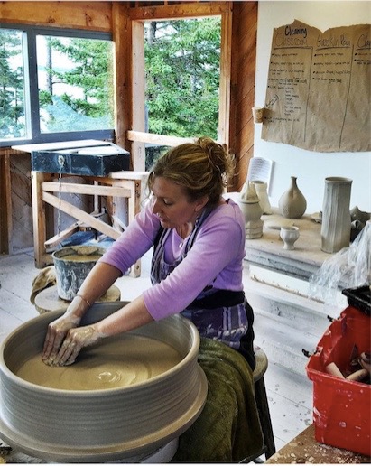 Aysha Peltz in her studio, Vermont, USA.