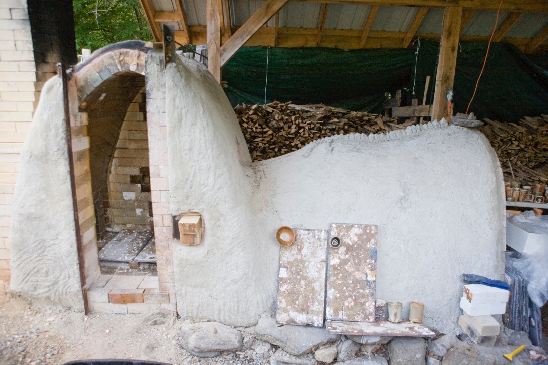 Nancy Magnusson's kiln in Massachusetts. 