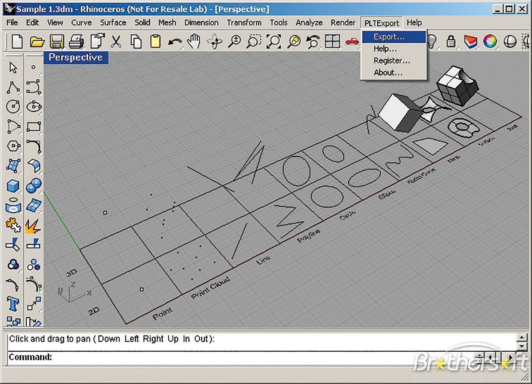 Screenshot of Rhinoceros software. Photo courtesy of Richard Burkett.