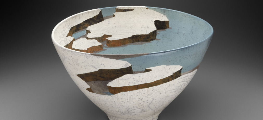 Wayne Higby (American, born in 1943). Mirage Lake, 1984. Raku-fired earthenware. 11 x 18 1/2 x 16 3/4 in. Photograph © Museum of Fine Arts, Boston. Gift of Mary-Louise Meyer in memory of Norman Meyer.