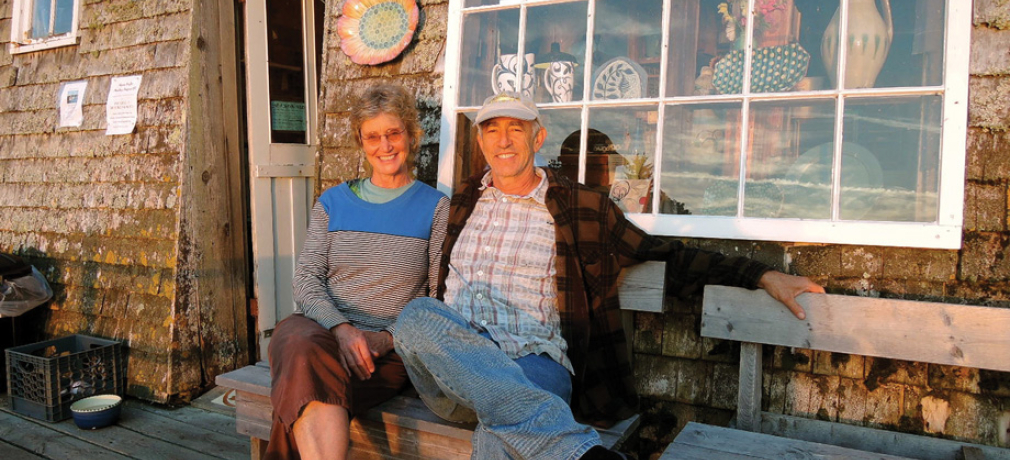 Marian Baker, author, left, with husband Chris Wriggins, right. Photograph by Sara Vosloo, 2016.