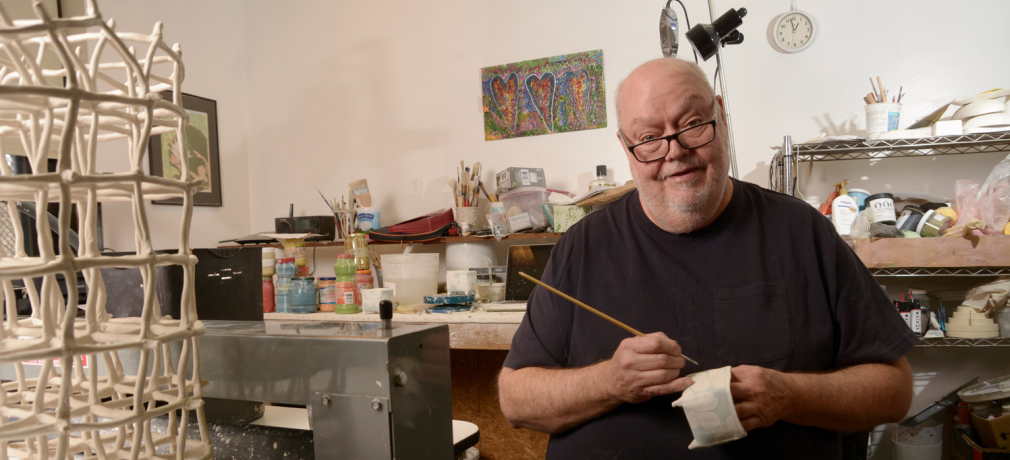 Jerry Bennett in his studio, Philadelphia, Pennsylvania, 2018.