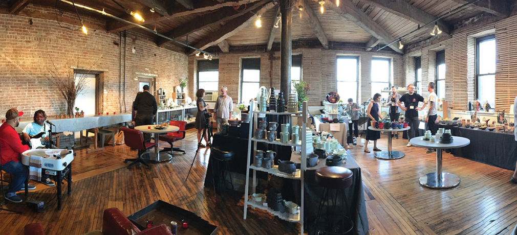 Brooklyn Pottery Invitational, Old American Can Factory, Brooklyn, September 2, 2017. Photograph by Lois Aronow.
