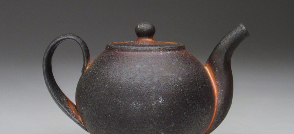 Stuart Gair. Teapot, 2018. 8x6x6 in. Soda-fired stoneware. Photo by artist.