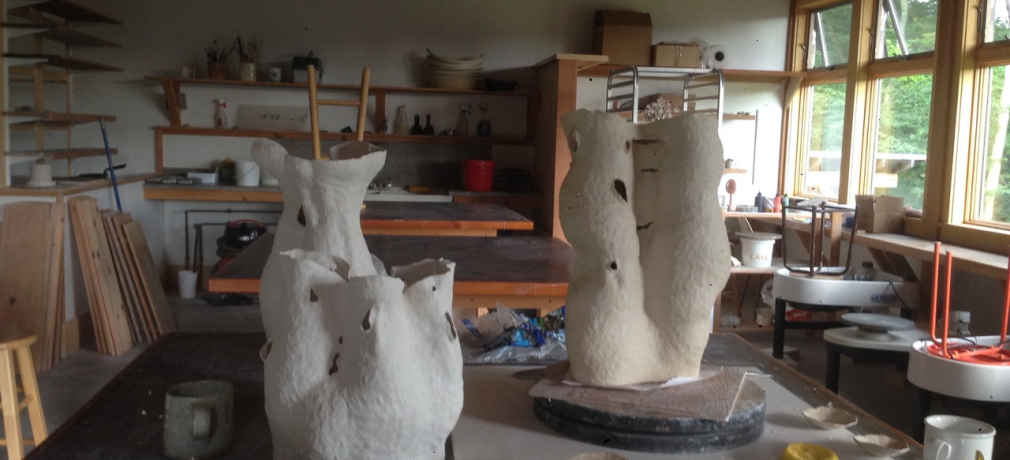 Lily Fein's studio at Craigarden. 2018.