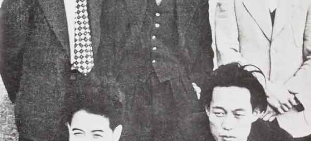 Sodeisha members in 1952. L to R (rear): Kanzaki Kenzo, Yagi Kazuo, Suzuki Osamu; (front) Nakajima Kiyoshi and Yamada Hikaru.