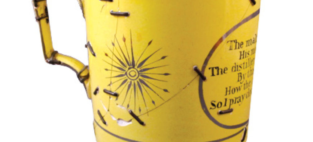 Canary mug, 1820. Forty-six staples. Photo by author.