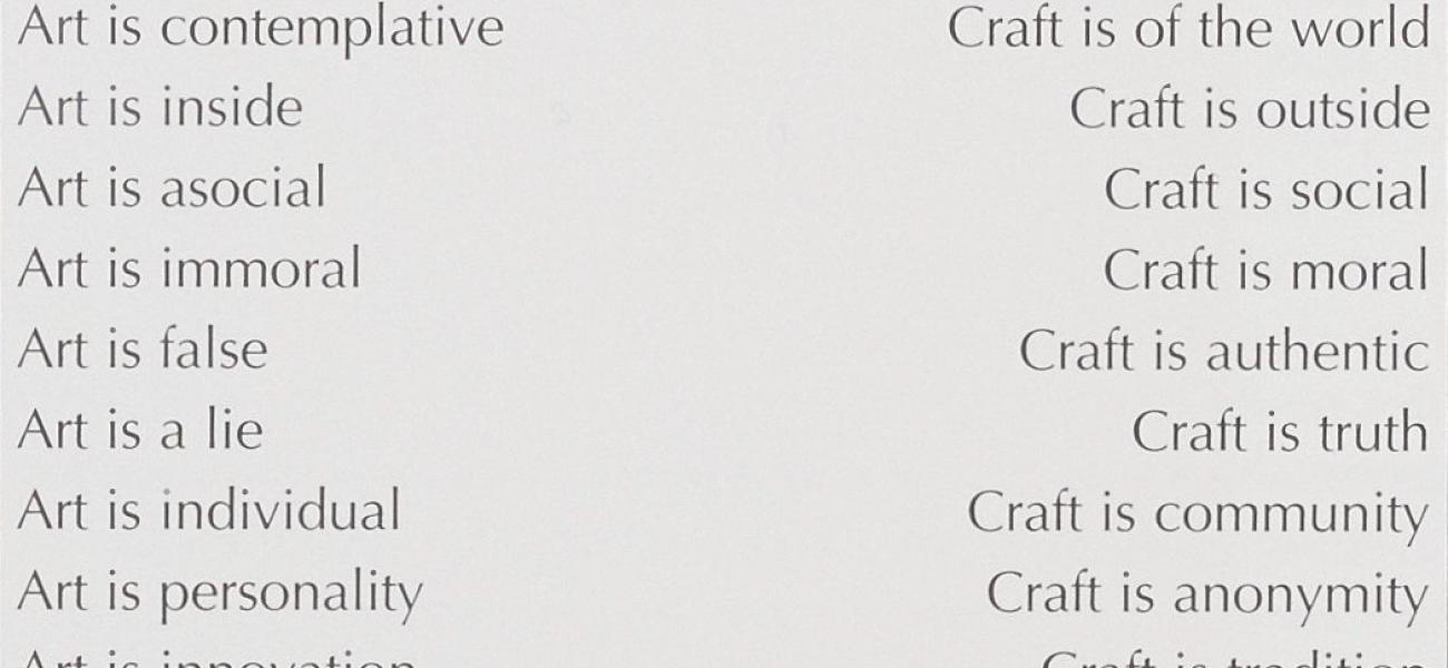 Toward A Unified Theory Of Crafts The Reconciliation Of Differences Studio Potter