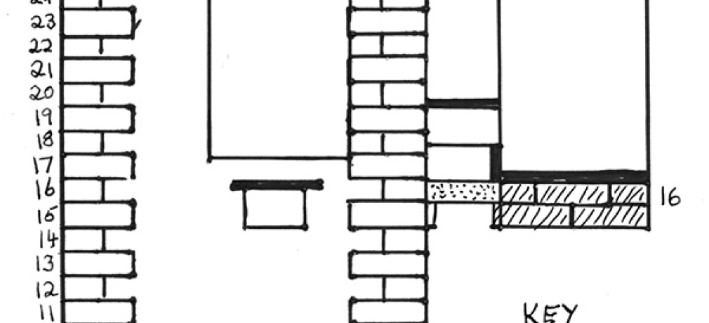 Kiln building plans, front view; David Potter, 2016. 