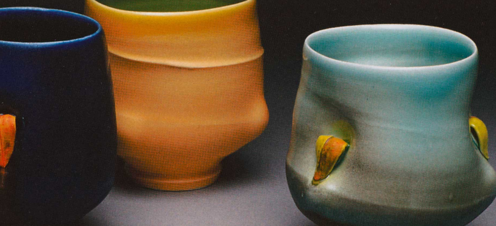 Geoffrey Wheeler, Cups, porcelain, height, 4.5 in. each. 