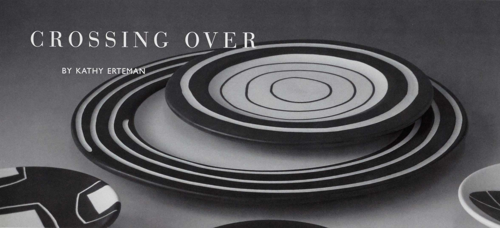 Black and white carved tableware. 1996.