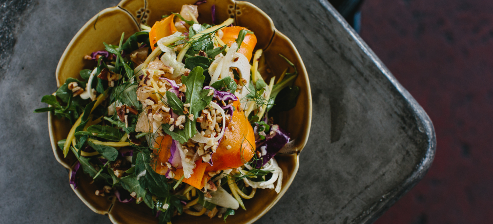 Bowl by Calixta Killander with squid salad. Photograph by Andrew Thomas Lee, 2015.