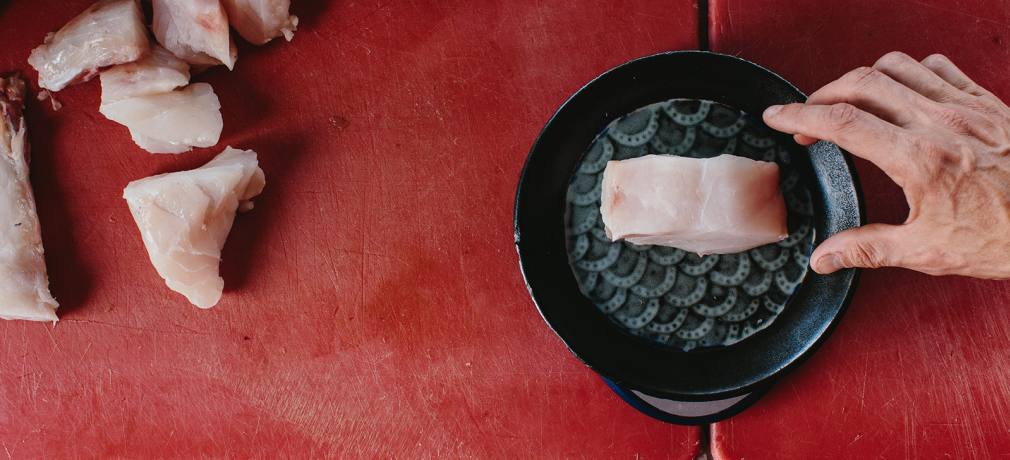 Wreckfish on a plate by Caitlynn Lancaster. All photographs by Andrew Thomas Lee, 2015.
