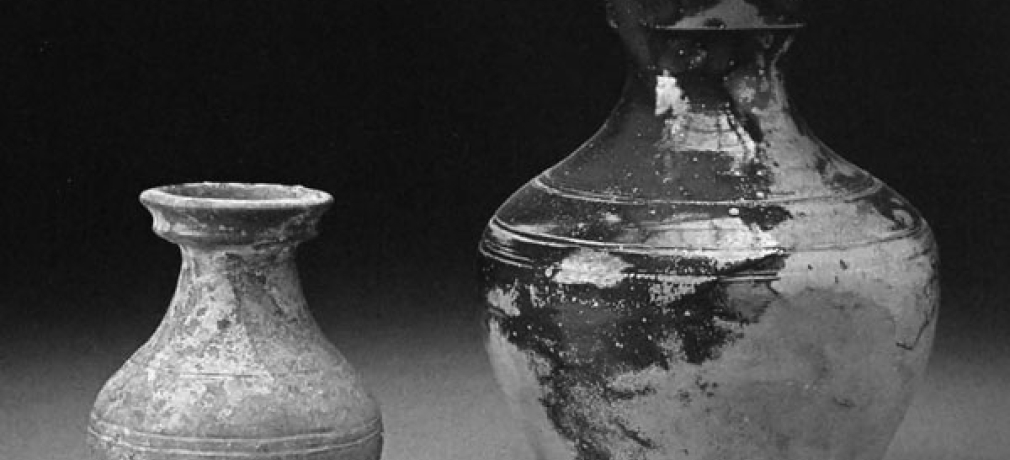 Chinese Han Vase and Jugtown "Han" Vase turned by Ben Owen Senior ©1930. 7x 4x 4 in. and 11 x 8x 8 in. Photograph by Ben Owen III
