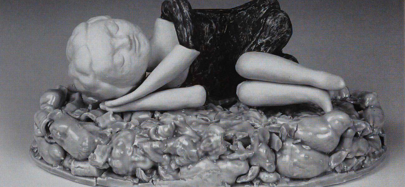Last Breath, 2008. Porcelain. 11 x 8 x 16 in.
