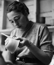 Ruth Rippon making a cup, 1952 at the California School of the Fine Arts. Photo credit: Zoe Lowenthal.