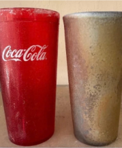 Plastic soda cup and Jacque’s slip-cast tumbler. Courtesy of the author.