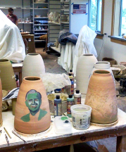 Albrecht's studio at the LH Project, Veteran Residency Session.