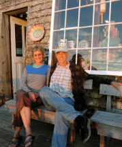 Marian Baker, author, left, with husband Chris Wriggins, right. Photograph by Sara Vosloo, 2016.