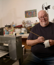Jerry Bennett in his studio, Philadelphia, Pennsylvania, 2018.