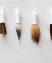 Custom brushes, 2015. 3-D printed shaft, various animal hair. Photo by artist.