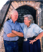 The Heinos in front of their salt kiln, Ojai, California, 1992. Photograph by Bill Dow.
