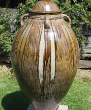 Mark Hewitt. Large Jar, 2017. 60 x 33 in. Ash glaze, wood-fired stoneware.