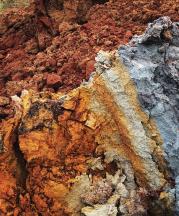 Striations in a Catawba clay deposit, North Carolina.