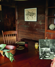 Living room of Blunk home, circa 1985 and 2018. Photo Credit: Daniel Dent, Concept; Åbäke, Copyright: JB Blunk Collection