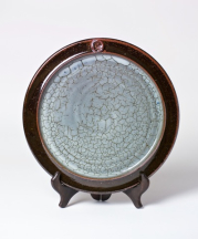 Kit Cornell. Stoneware dinner plate with Tenmoku/Celadon glaze, 2016.