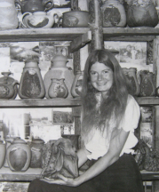 Pamela Nagley Stevenson with her early work, 1977.