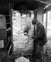 David Potter firing his kiln, Norfolk, U.K.