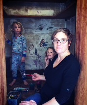 In 2016, Ruby May, Heilo Blue and Kari decorating the “magic room” of their new home, originally built as cold/dry storage for food in the early 1900s. It's a kids-only club house where big play and imagination happens.