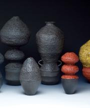 Conjoined Geographies, 2016. Pit-fired, hand-built earthenware with terra sigillata and glaze, 14 x 24 x 6 in. All photographs by the author.