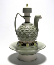 Shawn Spangler. Oil Ewer and Salt Cellar, 2010. Porcelain, Cone 8 ox. 10 x 9 x 9 in.