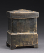 Michael Simon, Black Box. Thrown and altered, cone 10, salt-glazed. Photo by Al Karvey.