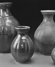 Various "Han" Vases in Patina Green by Ben Owen III. 2012.16 in., 12 in. and 9 in.