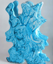 Kushboo Bharti. Slab-constructed Jaipur blue pottery vase, 2015. 10 x 6.5 x 1.5 in.