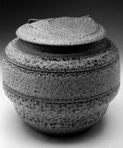 Karen Karnes. Covered Jar, c. 1972. Stoneware, salt-glazed, 7.5 x 7.5 in. Collection of Michael and Rose Peck. Photograph by Anthony Cunha, courtesy of the ASU Art Museum Ceramics Research Center. From Vol. 39, No. 1, 2011.