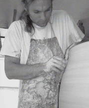 Jordan Taylor in his studio, summer 2004. Photograph by Zoë Poster.
