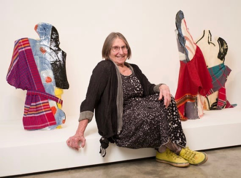 Betty Woodman at her show Theatre of the Domestic. Photograph: Graeme Robertson for the Guardian Betty Woodman at her show Theatre of the Domestic. Photograph: Graeme Robertson for the Guardian