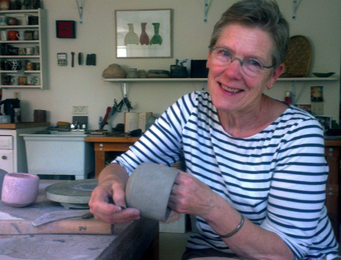 Mary Barringer in her studio, 2013.