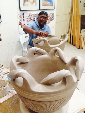 James C. Watkins in his studio. James C. Watkins in his studio.