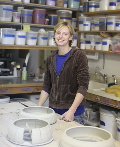Julie K. Anderson in her studio. Julie K. Anderson in her studio.