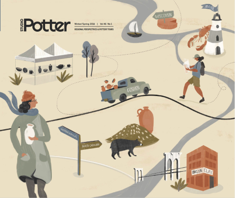 Cover Illustration by Zoe Pappenheimer for Studio Potter journal, 2018.