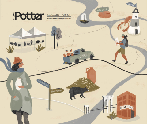 Cover Illustration by Zoe Pappenheimer for Studio Potter journal, 2018. Cover Illustration by Zoe Pappenheimer for Studio Potter journal, 2018.